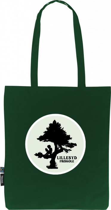 Neutral - Lillesyd Friskole Organic Tote Bag W. Long Handles - Bottle Green